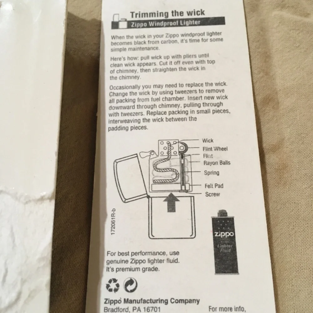 Set of two Zippo (unopened) lighters with replacement wick